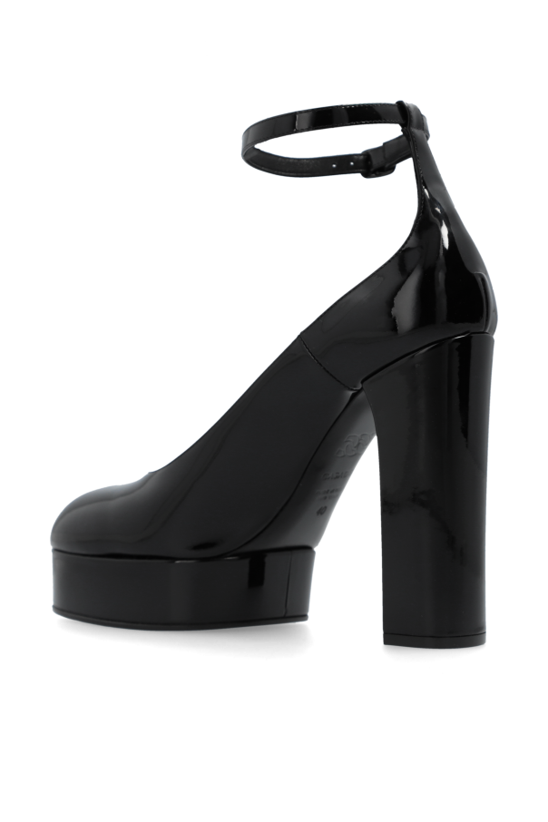 VIP【関税送料無料】希少 CASADEI BLACK FLATS Casadei Black Leather Chain-Link Slip On Loafers Shoes Made